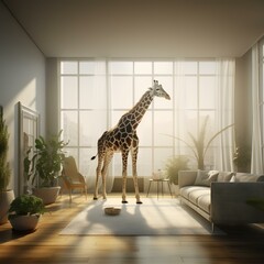 giraffe in the city