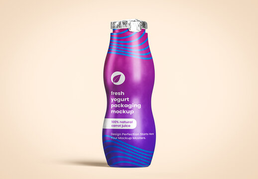 Plastic Yogurt Bottle Mockup