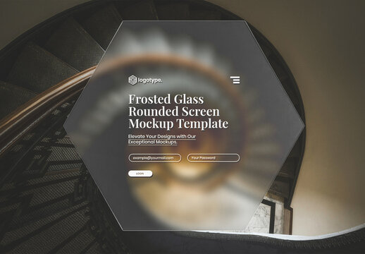 Hexagon Frosted Glass Mockup
