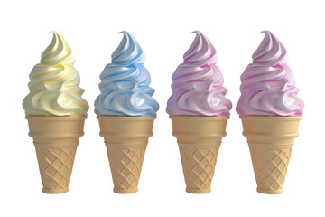 The Art of Ice Cream Cones Isolated On Transparent Background