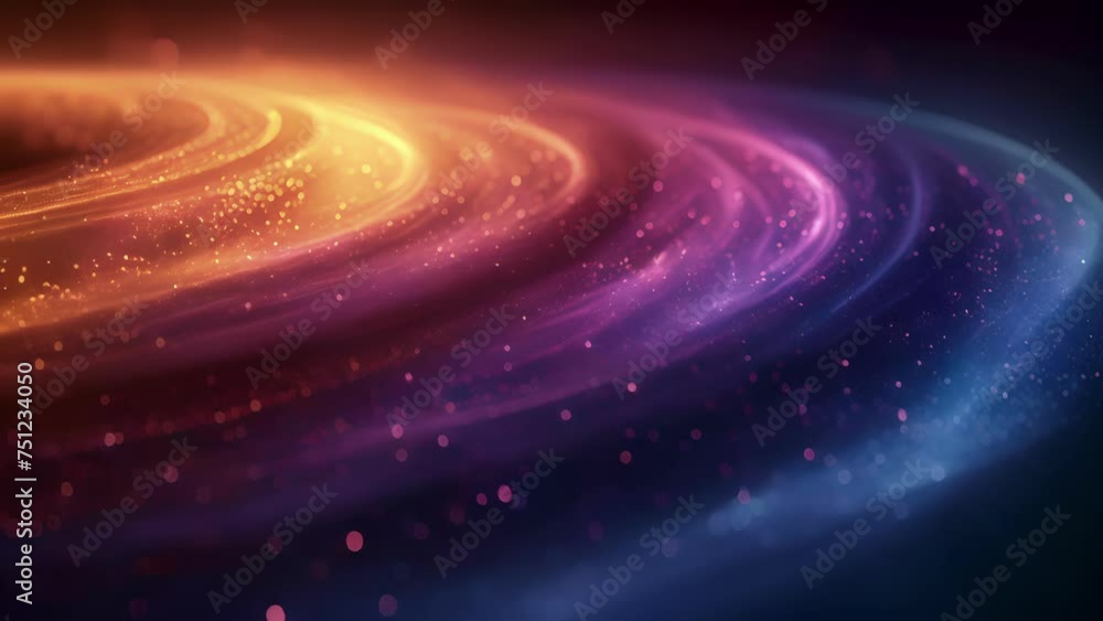 Poster a series of concentric rings gradually shifting in color and density represent market trends over ti