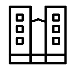 Apartment construction outline icons