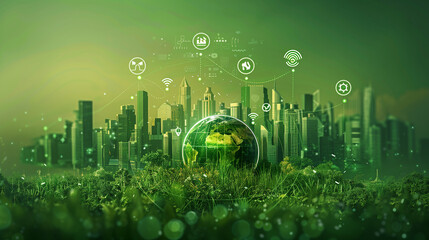 earth day,  environmental technology concept. Sustainable development goals. SDGs., Resource recycling. Recycling society. Green-tech