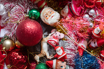 Christmas decorations in a box