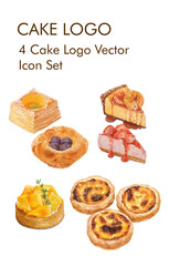 Cake logo vector icon set