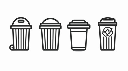 Trash can icon design line style . Vector isolated
