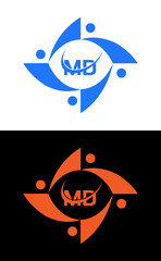 MD logo. M D design. White MD letter. MD, M D letter logo design. Initial letter MD linked circle uppercase monogram logo. M D letter logo vector design