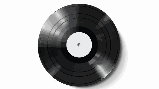 vector blank black LP vinyl record with black label 