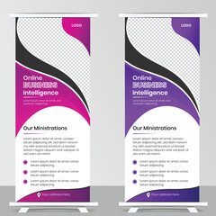 Roll up banner template, Business banner layout. vertical, abstract background,  modern banner.