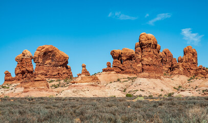 Fototapeta premium The Hoodoos of Arches National Park in Utah
