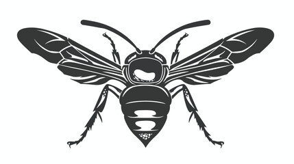 Vector silhouette of wasp head. Black and white logo