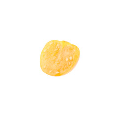 Half of ripe orange physalis fruit isolated on white