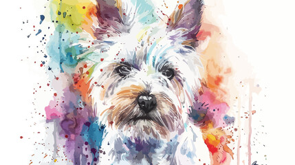 Watercolor West highland white terrier