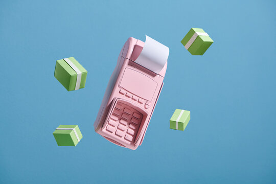 Credit card reader machine and delivery boxes