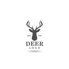 Deer head logo icon with shadow