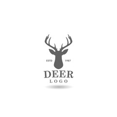 Deer head logo icon with shadow