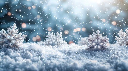 Obraz na płótnie Canvas Winter background. Dropping snowflakes on dark gray background. Vector illustration.