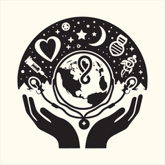 World Health Day Silhouette Vector Illustration