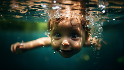 Fototapeta na wymiar child in water