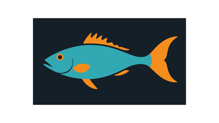 illustration of an blue and yellow fish