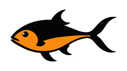 yellow and black fish shape illustration 