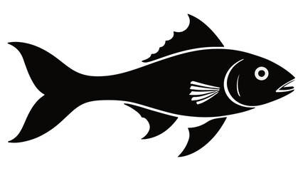 black fish shape illustration vector