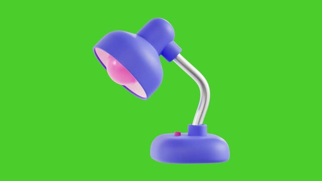 3D Animation of Study Lamp with Transparent Background