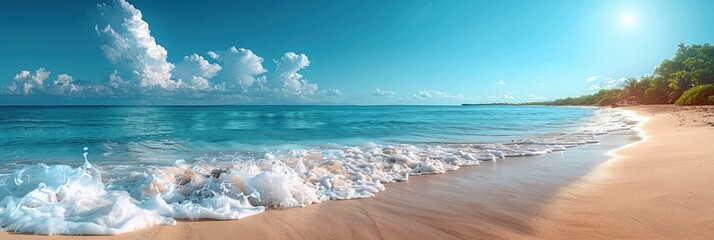 Panorama Beautiful White Sand Beach, HD, Background Wallpaper, Desktop Wallpaper