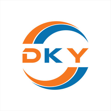 DKY letter design. DKY letter technology logo design on white background. DKY Monogram logo design for entrepreneur and business