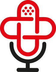 health podcast vector template logo design