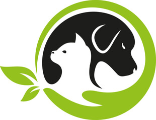 nature cat and dog logo vector template logo design