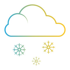 Weather icon on line gradient style