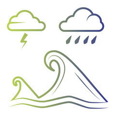 Weather icon on line gradient style