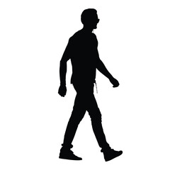 Fototapeta na wymiar Silhouette of walking person