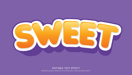 sweet text effect template editable design for business logo and brand