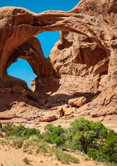 Double Arch at Arches National Park, in eastern Utah