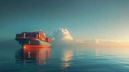 side view of a container ship .