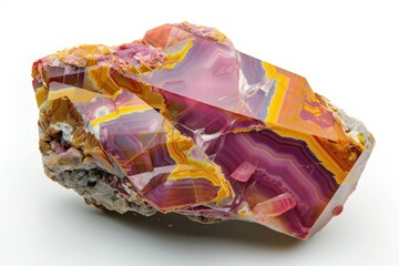 Natural Mookaite Crystal Isolated on Transparent Background