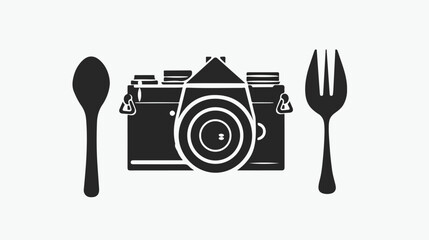 Camera And Food Spoon Logo