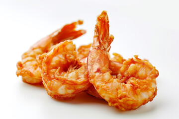 Shrimps in batter isolated on white background close up
 - obrazy, fototapety, plakaty