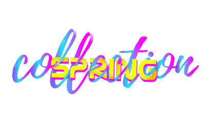 Spring collection label.Spring colorful typography
