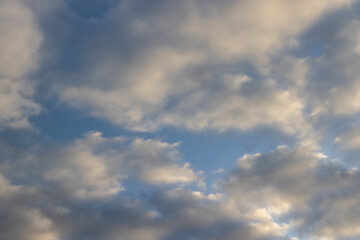 beautiful sky with clouds at dawn in winter - 751250202