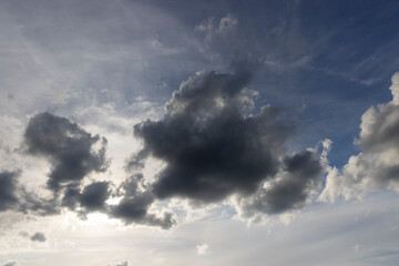 the sky in clouds of different shapes and sizes - 751250479