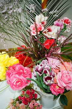 variety of flowers in a vase