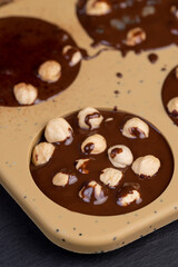 cooking chocolate bars with milk hot chocolate and nuts
