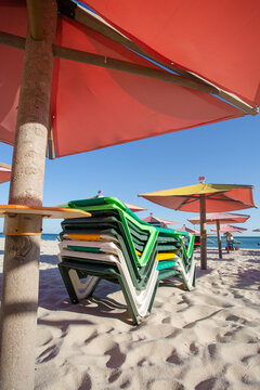 Beach sun lounges