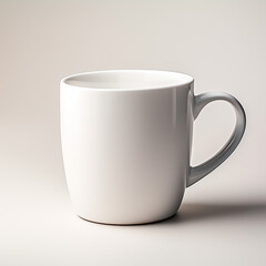 A close up of an angled white coffee cup capturing every reflection and texture. Ai generated