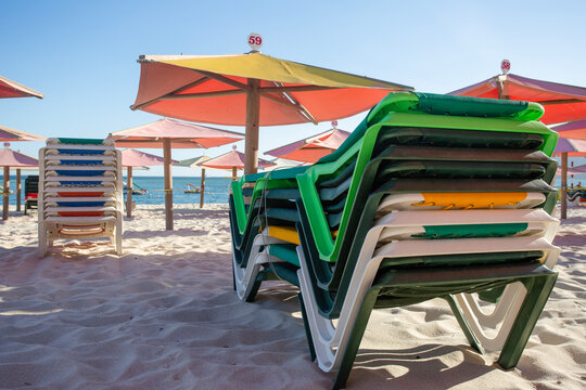Beach sun lounges