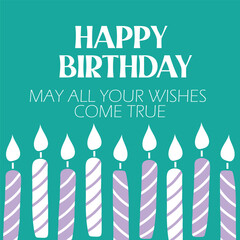 Happy birthday wishing card template