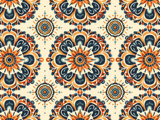 Pattern seamless design white background, wallpaper, flower, fabric, carpet, mandalas, clothing, wrapping, sarong, tablecloth, shape, geometric pattern, ethnic pattern, traditional. illustration